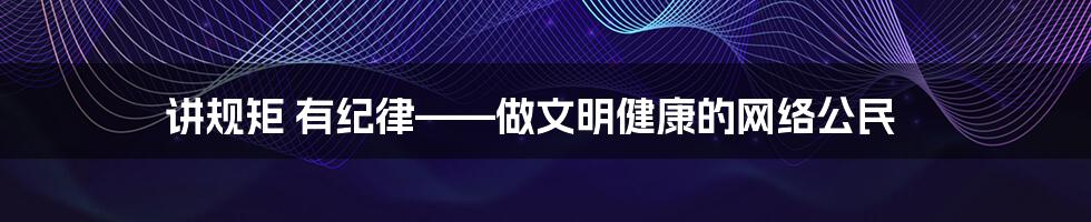 讲规矩 有纪律——做文明健康的网络公民