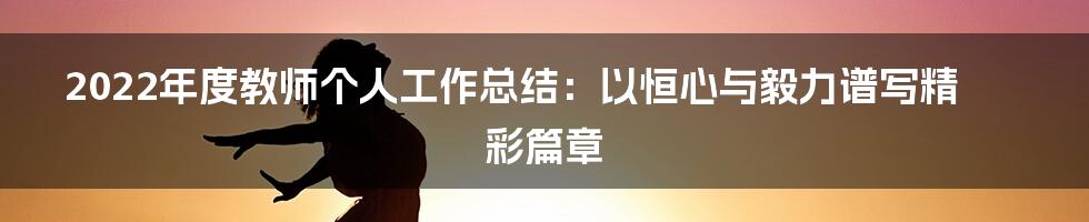 2022年度教师个人工作总结：以恒心与毅力谱写精彩篇章