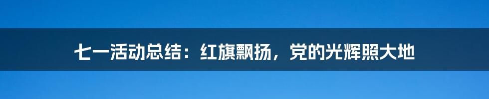 七一活动总结：红旗飘扬，党的光辉照大地