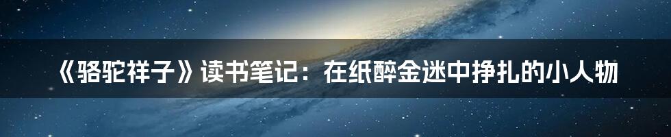 《骆驼祥子》读书笔记：在纸醉金迷中挣扎的小人物