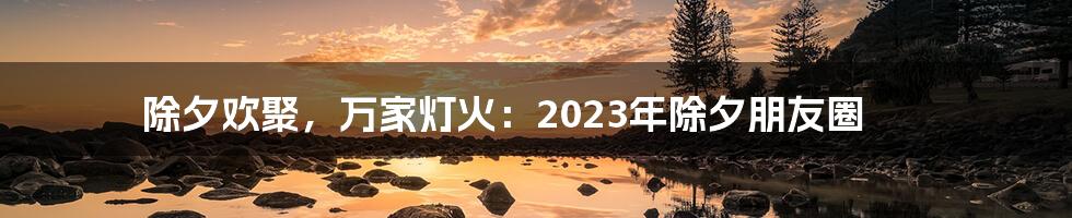 除夕欢聚，万家灯火：2023年除夕朋友圈