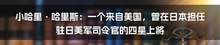 小哈里·哈里斯：一个来自美国，曾在日本担任驻日美军司令官的四星上将