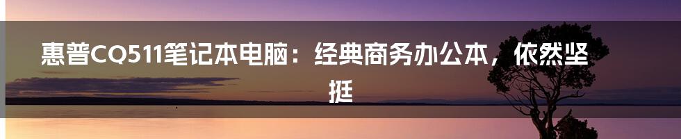 惠普CQ511笔记本电脑：经典商务办公本，依然坚挺