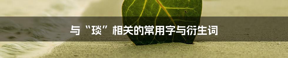 与“琰”相关的常用字与衍生词