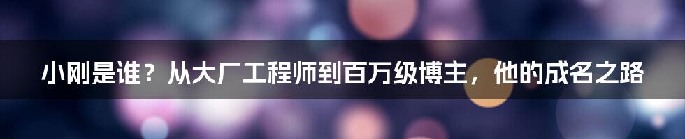 小刚是谁？从大厂工程师到百万级博主，他的成名之路