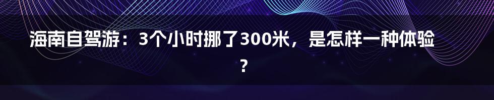 海南自驾游：3个小时挪了300米，是怎样一种体验？