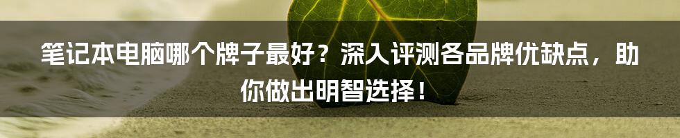 笔记本电脑哪个牌子最好？深入评测各品牌优缺点，助你做出明智选择！