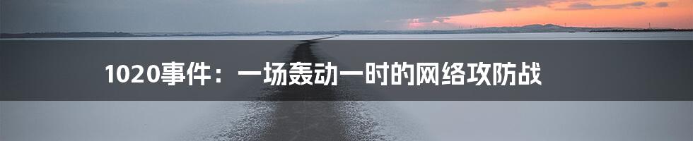 1020事件：一场轰动一时的网络攻防战