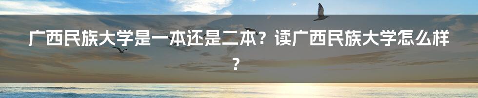 广西民族大学是一本还是二本？读广西民族大学怎么样？