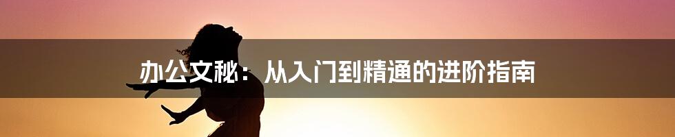 办公文秘：从入门到精通的进阶指南