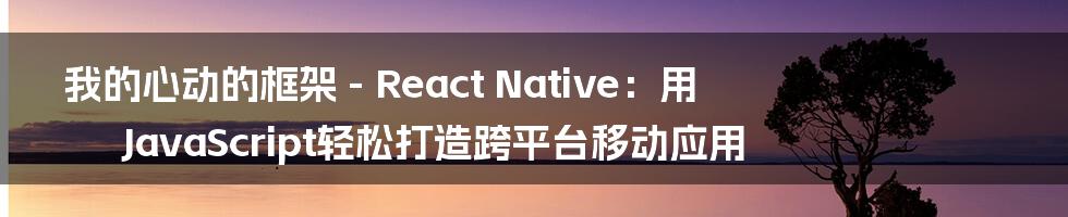 我的心动的框架 - React Native：用JavaScript轻松打造跨平台移动应用