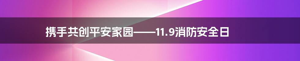 携手共创平安家园——11.9消防安全日