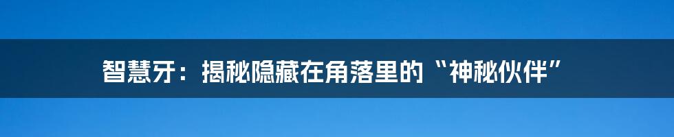 智慧牙：揭秘隐藏在角落里的“神秘伙伴”