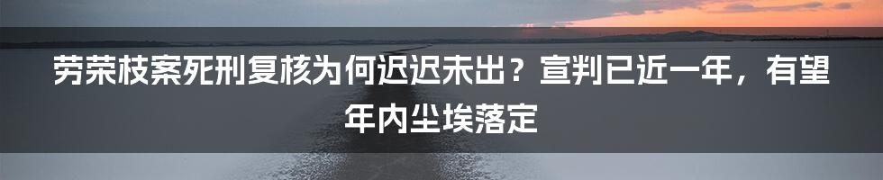 劳荣枝案死刑复核为何迟迟未出？宣判已近一年，有望年内尘埃落定