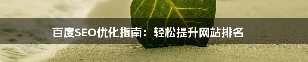 百度SEO优化指南：轻松提升网站排名