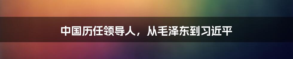 中国历任领导人，从毛泽东到习近平