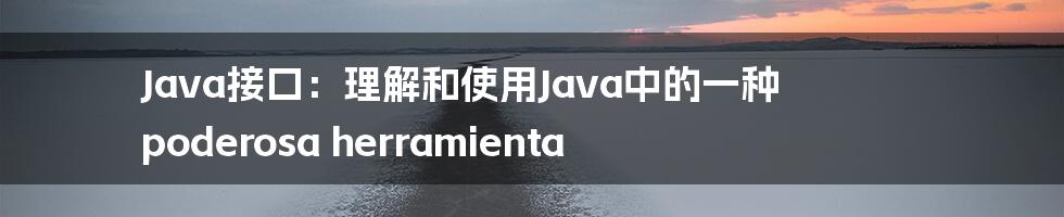 Java接口：理解和使用Java中的一种 poderosa herramienta