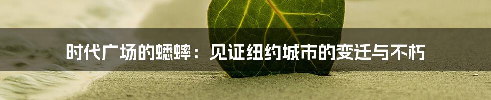 时代广场的蟋蟀：见证纽约城市的变迁与不朽