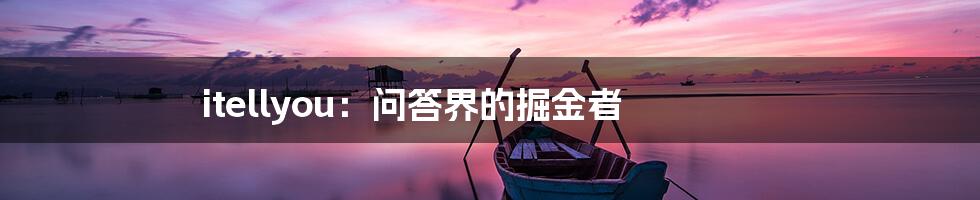 itellyou：问答界的掘金者