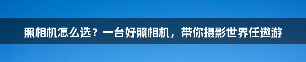 照相机怎么选？一台好照相机，带你摄影世界任遨游