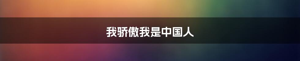 我骄傲我是中国人