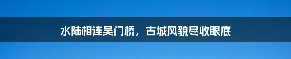 水陆相连吴门桥，古城风貌尽收眼底