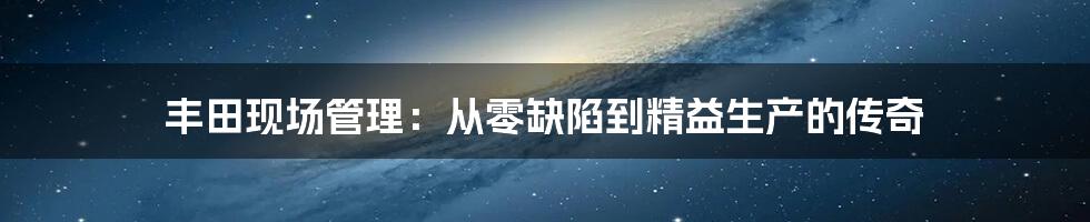 丰田现场管理：从零缺陷到精益生产的传奇