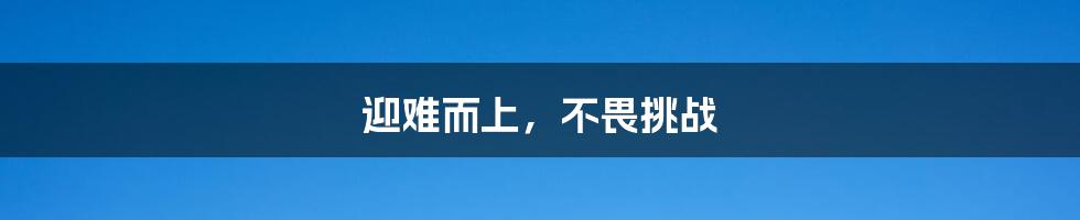 迎难而上，不畏挑战