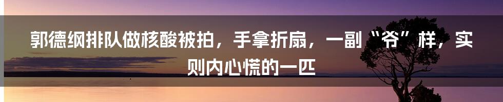 郭德纲排队做核酸被拍，手拿折扇，一副“爷”样，实则内心慌的一匹