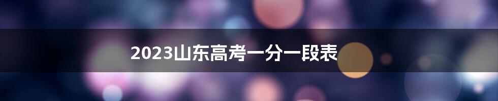 2023山东高考一分一段表