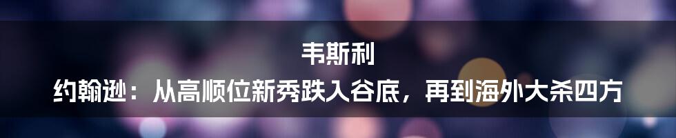 韦斯利 约翰逊：从高顺位新秀跌入谷底，再到海外大杀四方