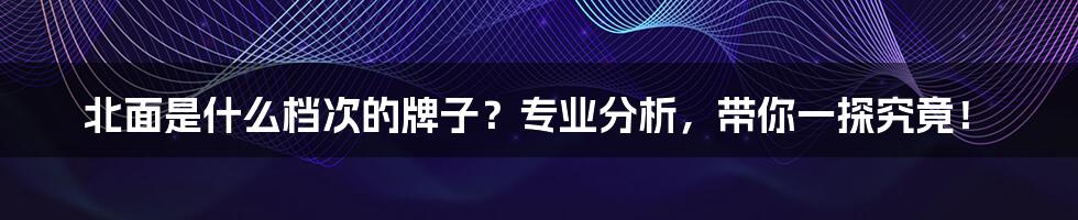 北面是什么档次的牌子？专业分析，带你一探究竟！