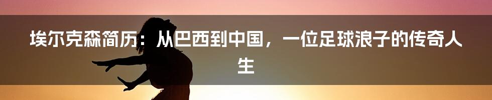 埃尔克森简历：从巴西到中国，一位足球浪子的传奇人生