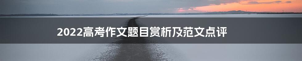 2022高考作文题目赏析及范文点评