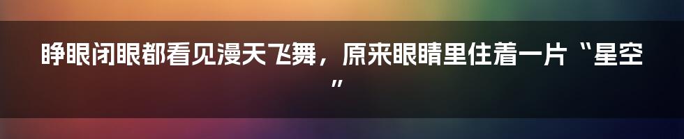 睁眼闭眼都看见漫天飞舞，原来眼睛里住着一片“星空”