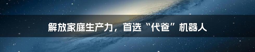 解放家庭生产力，首选“代爸”机器人