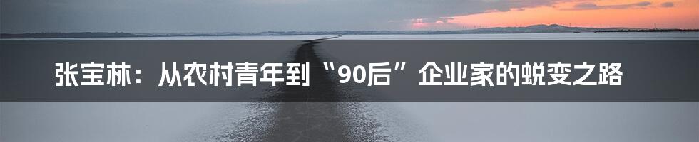 张宝林：从农村青年到“90后”企业家的蜕变之路