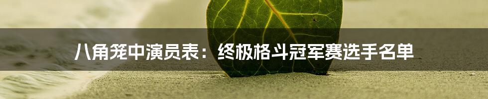 八角笼中演员表：终极格斗冠军赛选手名单