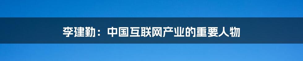 李建勤：中国互联网产业的重要人物