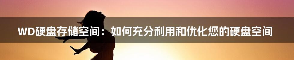 WD硬盘存储空间：如何充分利用和优化您的硬盘空间