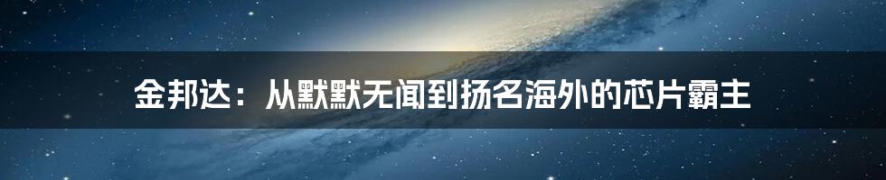 金邦达：从默默无闻到扬名海外的芯片霸主