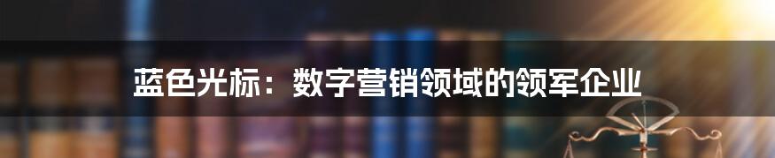 蓝色光标：数字营销领域的领军企业