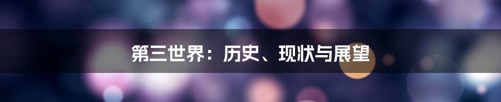 第三世界：历史、现状与展望