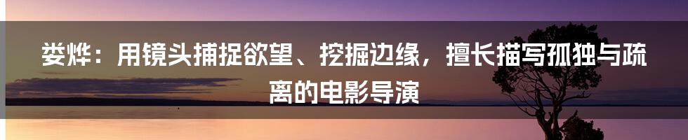 娄烨：用镜头捕捉欲望、挖掘边缘，擅长描写孤独与疏离的电影导演