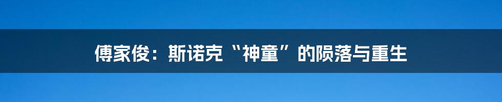 傅家俊：斯诺克“神童”的陨落与重生