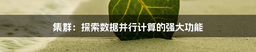 集群：探索数据并行计算的强大功能