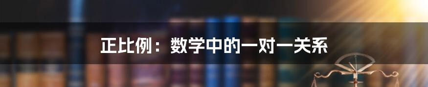 正比例：数学中的一对一关系