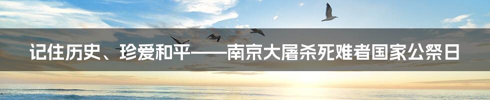 记住历史、珍爱和平——南京大屠杀死难者国家公祭日