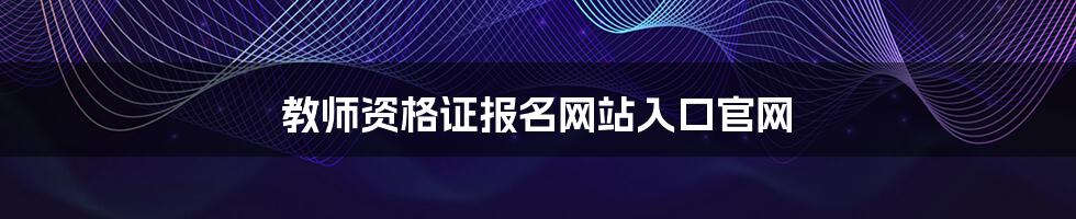 教师资格证报名网站入口官网