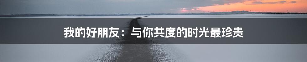 我的好朋友：与你共度的时光最珍贵